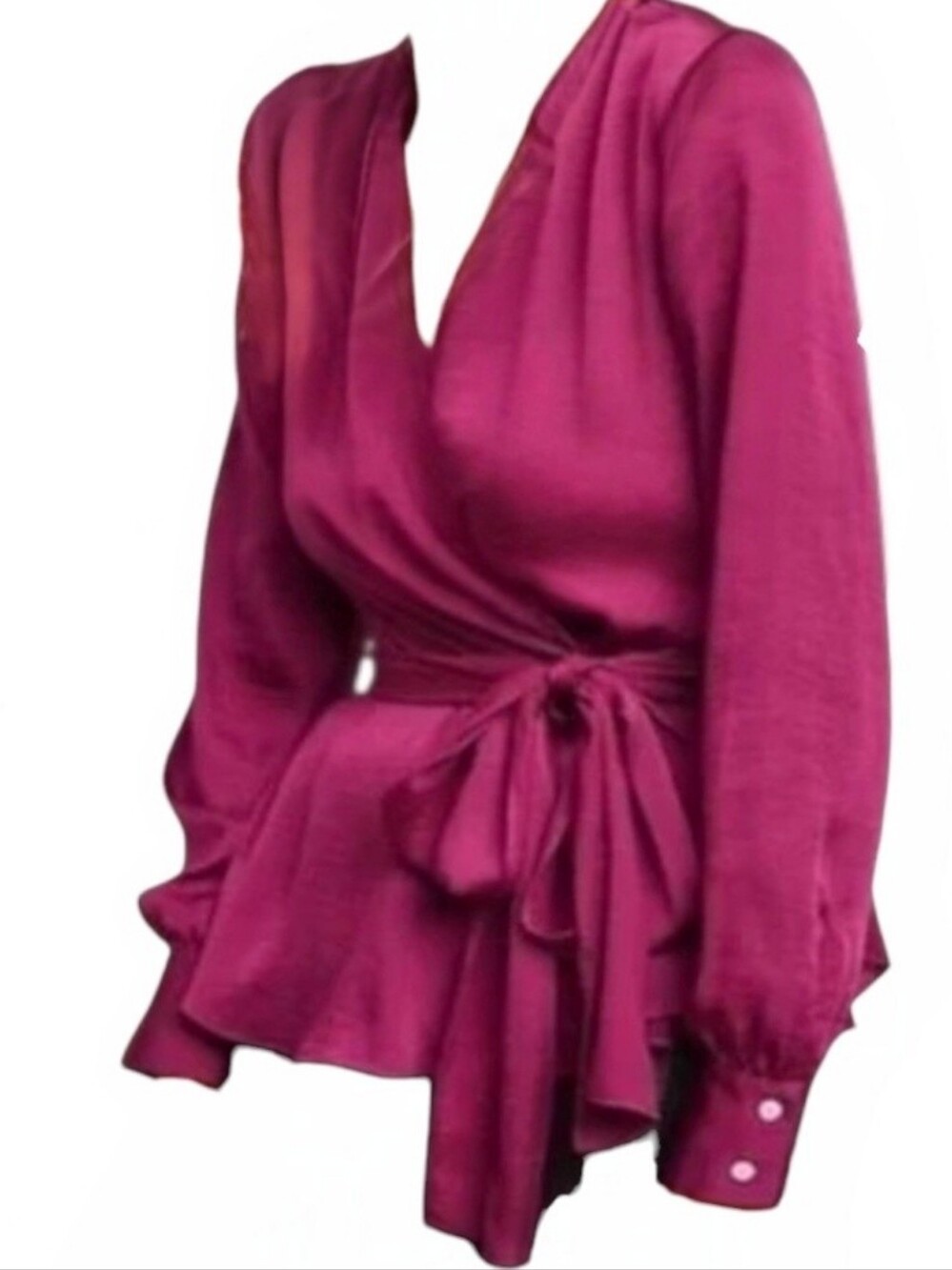Anthro Moulinette Soeurs Brynn Raspberry Wrap Blouse Top 4P
